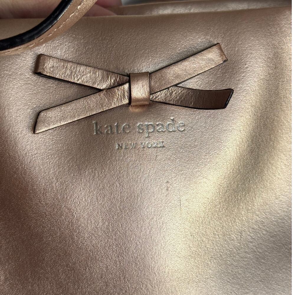 Kate Spade Metallic Rose Gold Tote‎ Bag Purse - Picture 2 of 7